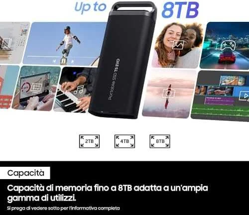 Nešiojamas kietasis diskas Samsung MU-PH4T0S/EU Portable SSD 4TB/T5 EVO USB 3.2 Gen 1