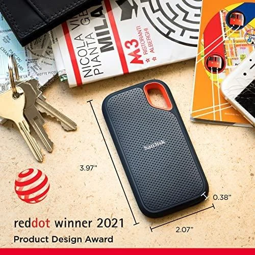 Išorinis kietasis diskas SanDisk Extreme Portable SSD 1TB, SDSSDE61-1T00-G25, Juodas