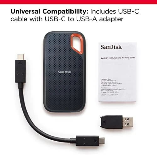Išorinis kietasis diskas SanDisk Extreme Portable SSD 1TB, SDSSDE61-1T00-G25, Juodas