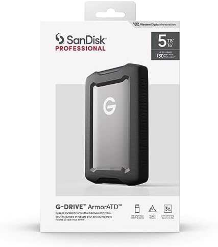 Kietasis diskas Western Digital SANDISK Professional G-DRIVE ArmorATD 5TB 2.5" Kosminė pilka WW Nauja versija