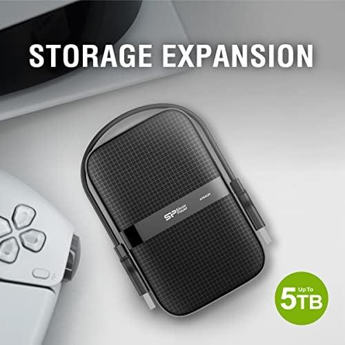 SILICON POWER COMPUTER & COMMUNICAT SILICONPOW SP040TBPHDA60S3K Išorinis kietasis diskas HDD Silicon Power Armor A60 2.5 4TB USB 3.0, IPX4, Juodas