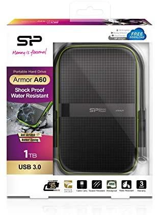 Kietasis diskas Dysk zewnętrzny HDD Silicon Power Armor A60 1TB Juodai-žalia (SP010TBPHDA60S3K)