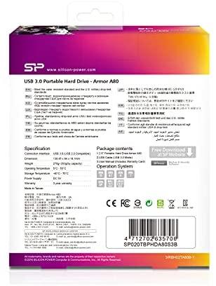 Kietasis diskas Silicon Power Armor A80 2TB | 2000 GB | 2,5" | USB 3.1 | Mėlyna