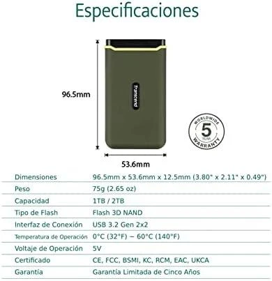 TRANSCEND ESD380C 1TB Išorinis kietasis diskas SSD USB 3.2 Gen 2 Type C
