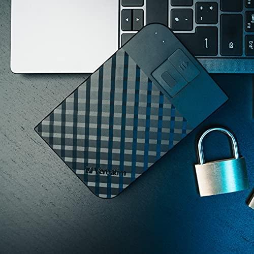 Kietasis diskas Išorinis standusis diskas Verbatim Fingerprint Secure, 2TB, USB Type-C 3.2 Gen 1 (3.1 Gen 1), juodas