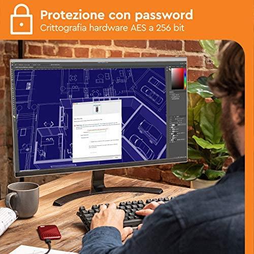 Kietasis diskas Western Digital MyPassport 1TB SSD, WDBAGF0010BRD-WESN, raudonas