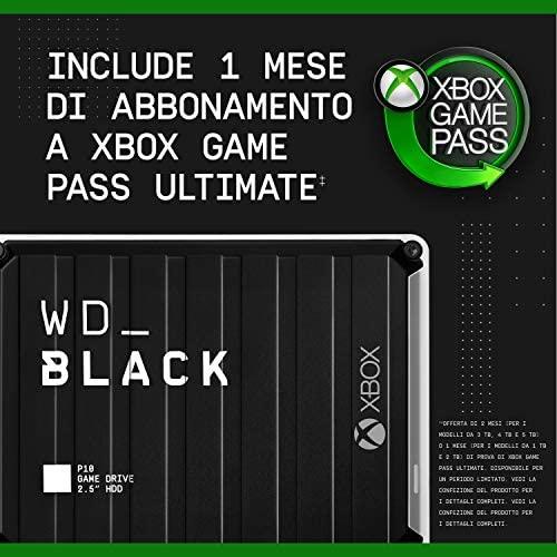 Kietasis diskas Sandisk WD Juodas P10 žaidimų diskas USB3.2 Gen1 2TB, skirtas XBOX Series X/S, juodas