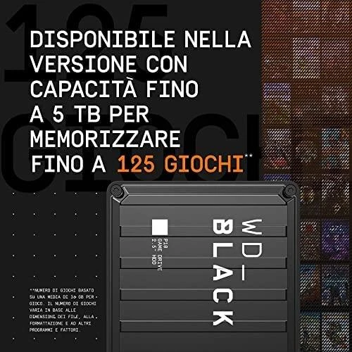 Sandisk Western Digital P10 Game Drive Išorinis kietasis diskas 4 TB 2.5" Micro-USB B 3.2 Gen 1 (3.1 Gen 1) Juodas