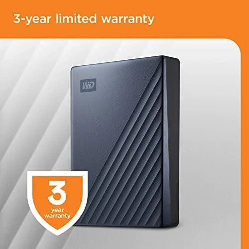 Kietasis diskas Western Digital My Passport Ultra 4TB Mėlyna USB-C/USB3.0 HDD 2,5 colio metalo apdaila RTL nešiojamas išorinis