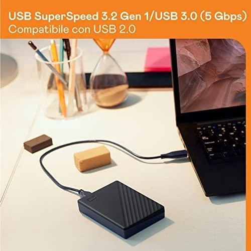 Išorinis kietasis diskas HDD Western Digital My Passport (1TB, USB 3.2) Juodas