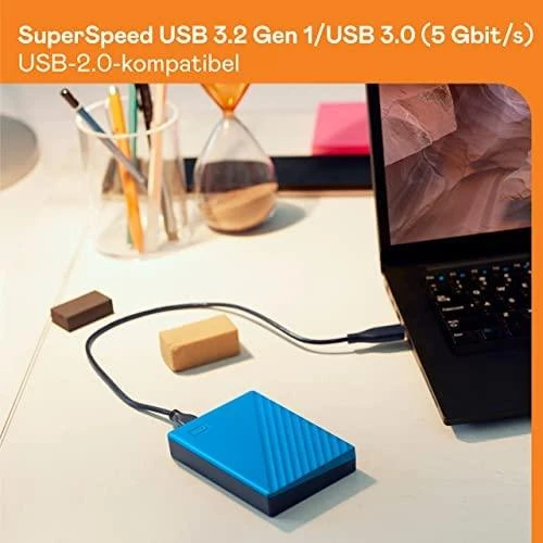 Išorinis kietasis diskas HDD Western Digital My Passport (4TB, USB 3.2) Mėlyna