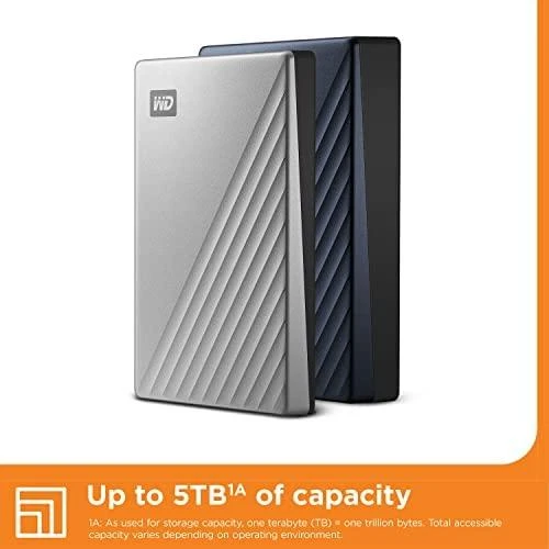 Western Digital „My Passport Ultra“ 4 TB nešiojamas išorinis kietasis diskas su USB-C/USB3.0 prievadu, 2,5 colio, metalinės apdailos, RTL