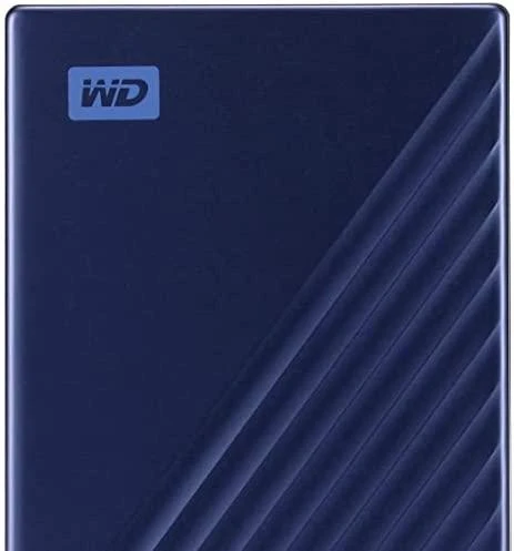 Kietasis diskas Western Digital My Passport Ultra 4TB Mėlyna USB-C/USB3.0 HDD 2,5 colio metalo apdaila RTL nešiojamas išorinis