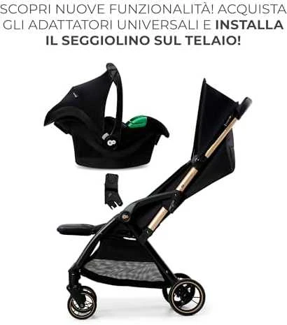Vežimėlis KINDERKRAFT APINO raven black, KSAPIN00BLK0000