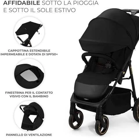 KINDERKRAFT vežimėlis TRIG 3 ONYX Juodas, KSTRIG03BLK0000