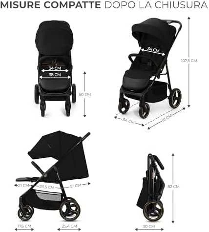 KINDERKRAFT vežimėlis TRIG 3 ONYX Juodas, KSTRIG03BLK0000