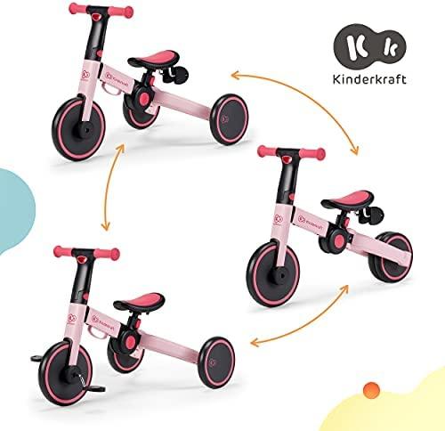 Kinderkraft sulankstomas vaikiškas triratukas 3 viename 4TRIKE KR4TRI00PNK0000, rožinis