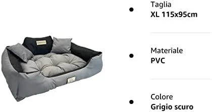 Aio Factory KingDog XL dydžio tamsiai pilkas guolis su dviem pagalvėlėmis