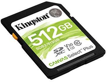 Atminties kortelė KINGSTON 512GB SDXC Canvas Select Plus 100R C10 UHS-I U3 V30