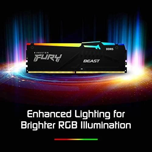 RAM „Kingston KF556C40BBA-16“ 16 GB 5600 MT/s DDR5 CL40 DIMM FURY Beast RGB | Kingstonas