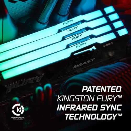 RAM Kingston 64GB 6000MT/s DDR5 CL30 DIMM (2 vnt. rinkinys) FURY Beast RGB EXPO