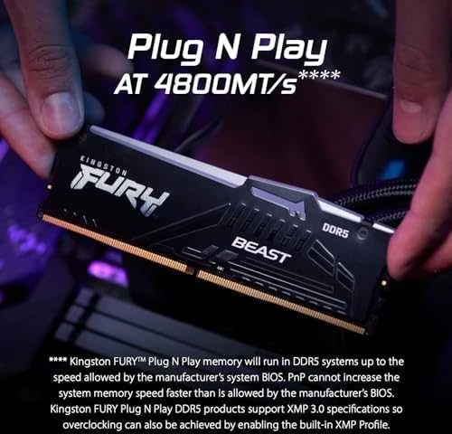 RAM Kingston 64GB 6000MT/s DDR5 CL30 DIMM (2 vnt. rinkinys) FURY Beast RGB EXPO