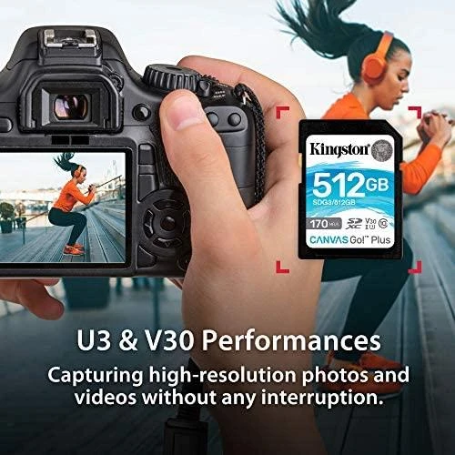 Atminties kortelė Kingston 256GB SDXC Canvas Go Plus 170R C10 UHS-I U3 V30