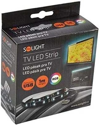 Solight LED RGB juostelė televizoriui, 2x 50cm, USB, jungiklis, pultelis