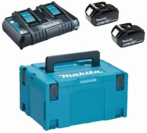 Makita Akumuliatorių ir dvigubo kroviklio komplektas LXT® 198077-8 18V • BL1860B x2 • DC18RD • LXT®