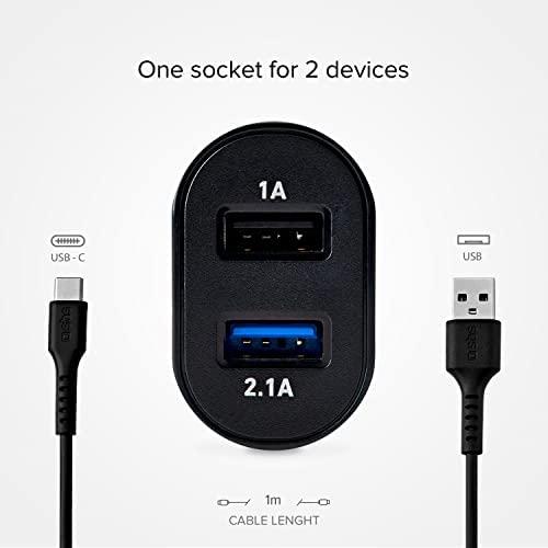 SBS USB kelioninis įkrovimo rinkinys su Type-C kabeliu, skirta patalpoms, AC, USB, 5 V, 1 m, juodas