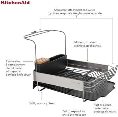 KitchenAid išplečiama indų džiovinimo lentyna