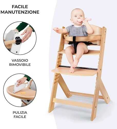 KinderKraft maitinimo kėdutė Enock, medinė