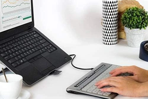 Bakker Elkhuizen Carruzzo BakkerElkhuizen S-board 840 klaviatūra Biuras USB QWERTY Anglų (JK) Šviesiai Žalia, Balta