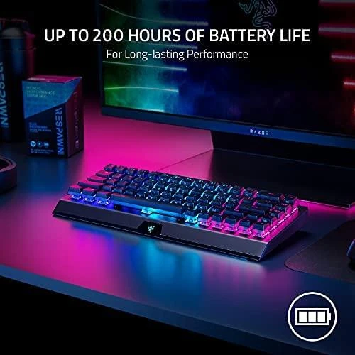 Belaidė 65% Klaviatūra Razer BlackWidow V3 Mini HyperSpeed Phantom Edition, Green Switch, US išdėstymas