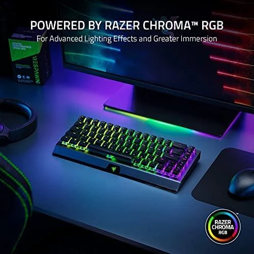 Belaidė 65% Klaviatūra Razer BlackWidow V3 Mini HyperSpeed Phantom Edition, Green Switch, US išdėstymas
