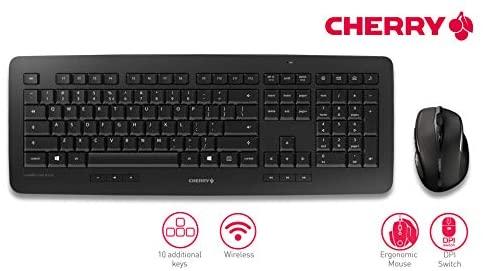CHERRY DW 5100 klaviatūra Radijo dažnio belaidė Anglų (JAV) Juoda
