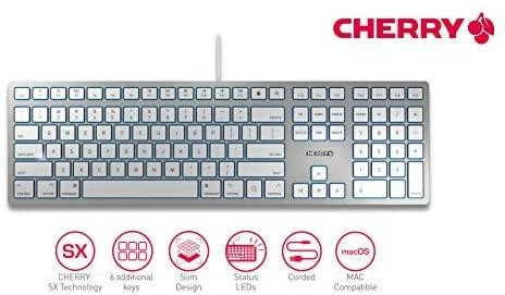 Klaviatūra Cherry KC 6000 SLIM FOR MAC, US, sidabrinė / TB-661-US