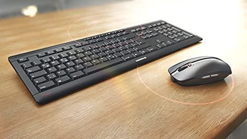 Klaviatūra Cherry Desktop Stream RECHARGE [US/EU] Wireless Juodas US-Englisch mit -Zeichen