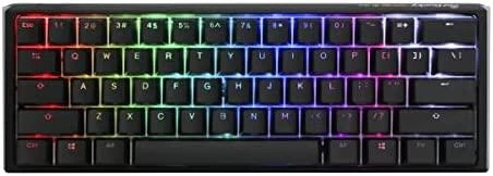 Ducky One 3 Classic Juodas/Baltas Mini žaidimų klaviatūra, RGB LED – MX-Raudona US išdėstymas