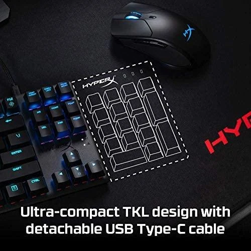 HyperX Alloy Origins Core Tenkeyless Mechaninė žaidimų klaviatūra, US išdėstymas, HyperX Blue Switch