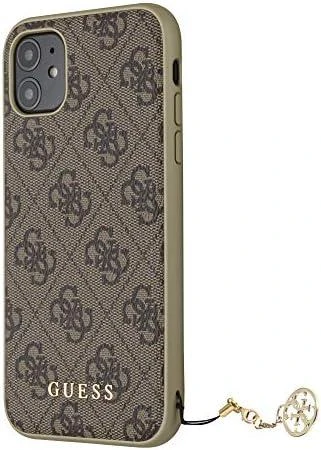Apple iPhone 11 Guess Dėklas 4G Charms Collection (GUHCN61GF4GBR) rudos spalvos