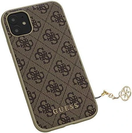 Apple iPhone 11 Guess Dėklas 4G Charms Collection (GUHCN61GF4GBR) rudos spalvos