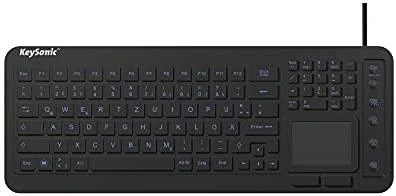 Klaviatūra „KeySonic KSK-6231INEL“ (DE) pramoninis jutiklinis planšetinis kompiuteris su W sandarikliu