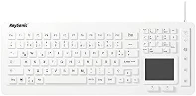 Klaviatūra „KeySonic KSK-6231INEL“ (DE) pramoninis jutiklinis planšetinis kompiuteris su W sandarikliu