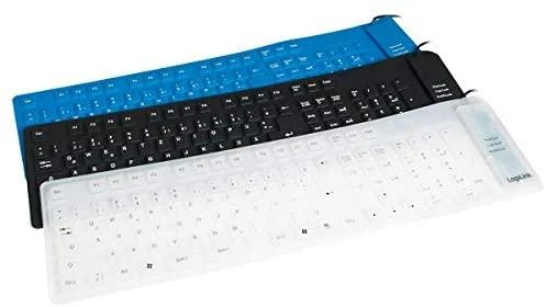 Logilink | Flexible waterproof Klaviatūra USB + PS/2 | ID0019A | Lanksti klaviatūra | su laidu | DE | Juodas