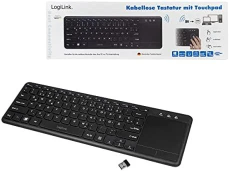 LogiLink ID0188 klaviatūra Dom RF belaidė QWERTZ Juodas