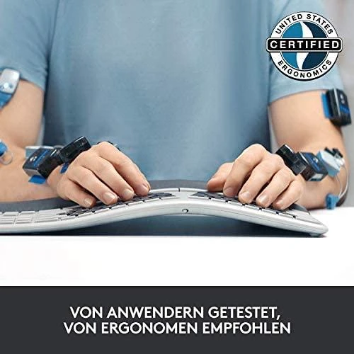 Logitech ERGO K860 belaidė klaviatūra, grafito spalvos, vokiečių kalba (Qwertz)