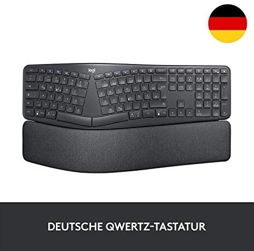 Logitech ERGO K860 belaidė klaviatūra, grafito spalvos, vokiečių kalba (Qwertz)