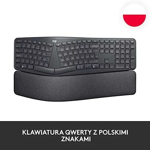 Logitech ERGO K860 SPLIT belaidė klaviatūra verslui, grafito spalvos, JAV tarptautinis išdėstymas (Qwerty)