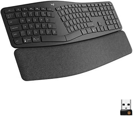 Logitech ERGO K860 SPLIT belaidė klaviatūra verslui, grafito spalvos, JAV tarptautinis išdėstymas (Qwerty)